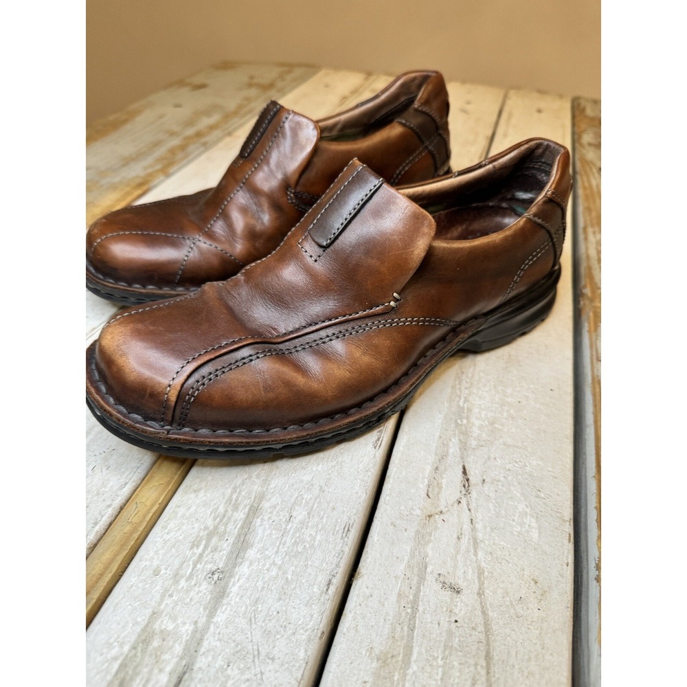 Clarks Escalade Men's Brown Leather Slip On Loafers Casual Shoes Size 8.5‎